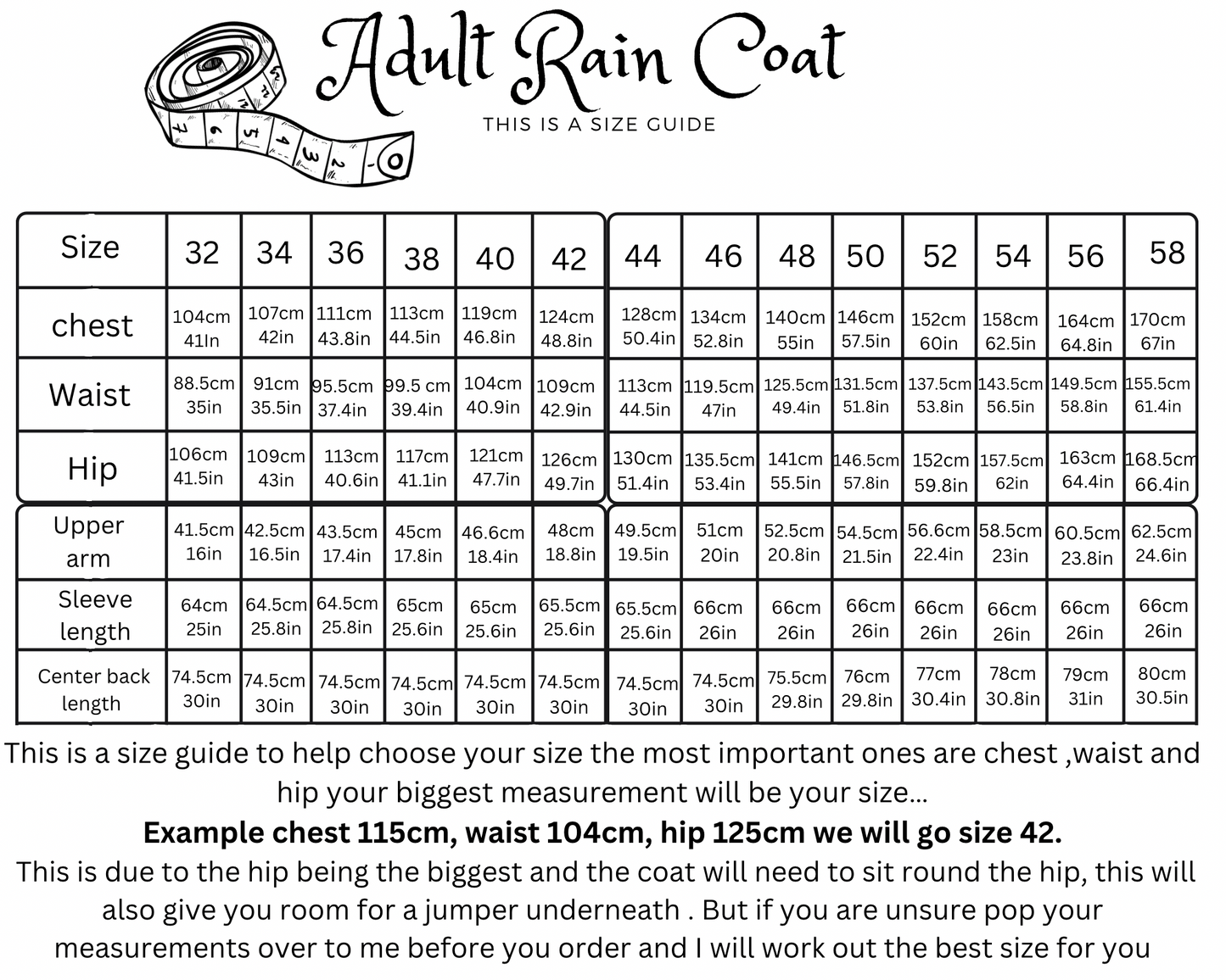 Adult Rain Coat