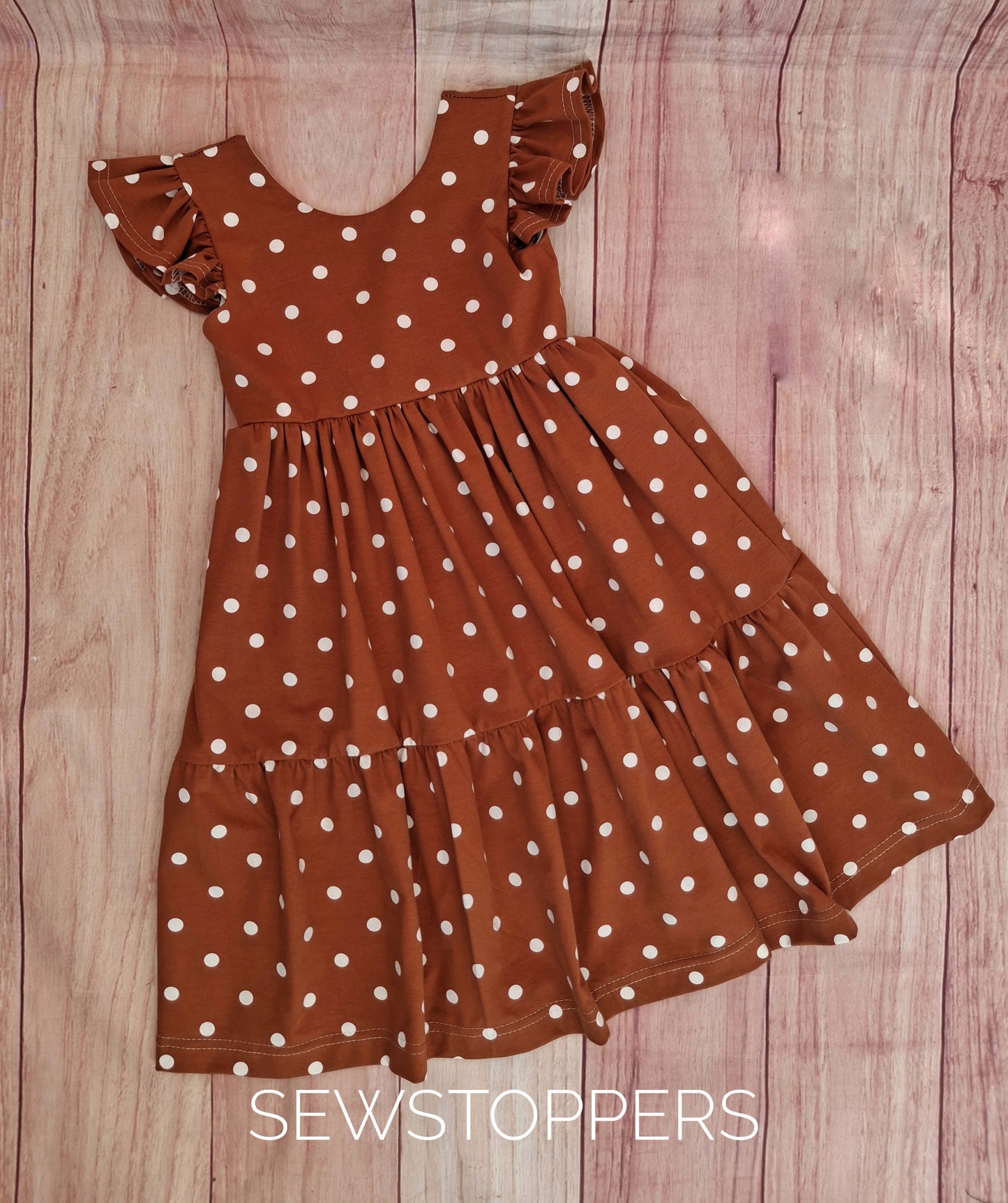 Wrap Back Tiered Dress hemmed 5-6yrss (ready to ship)