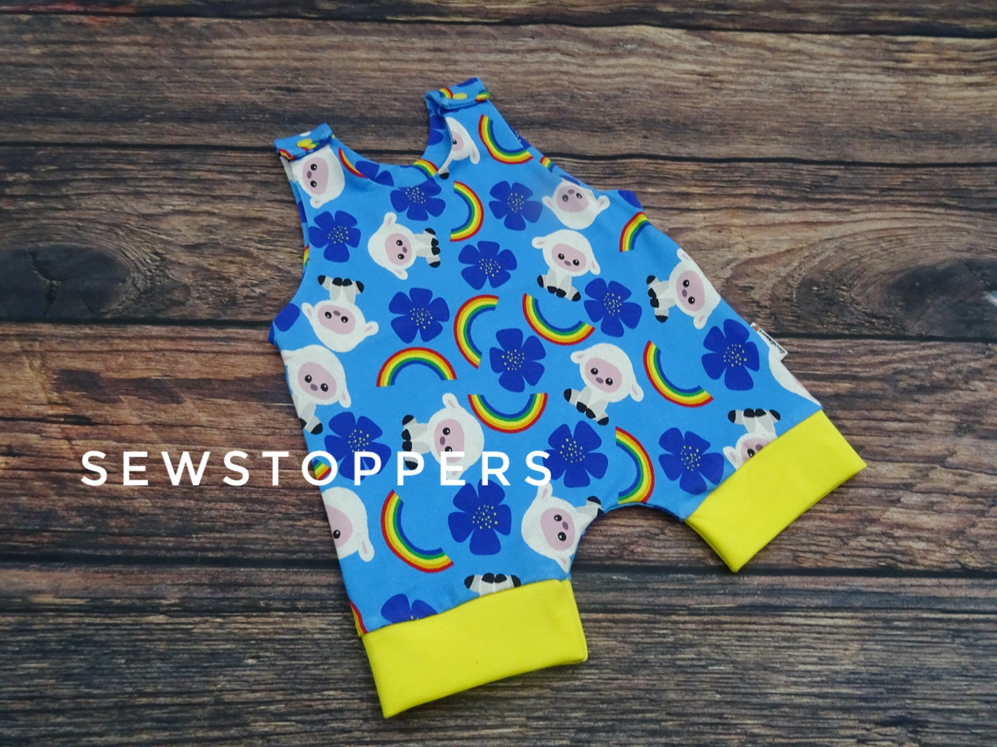 shorty romper3-6m (popper top) (ready to ship)