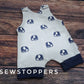 shorty romper 3-6m (popper top) (ready to ship)